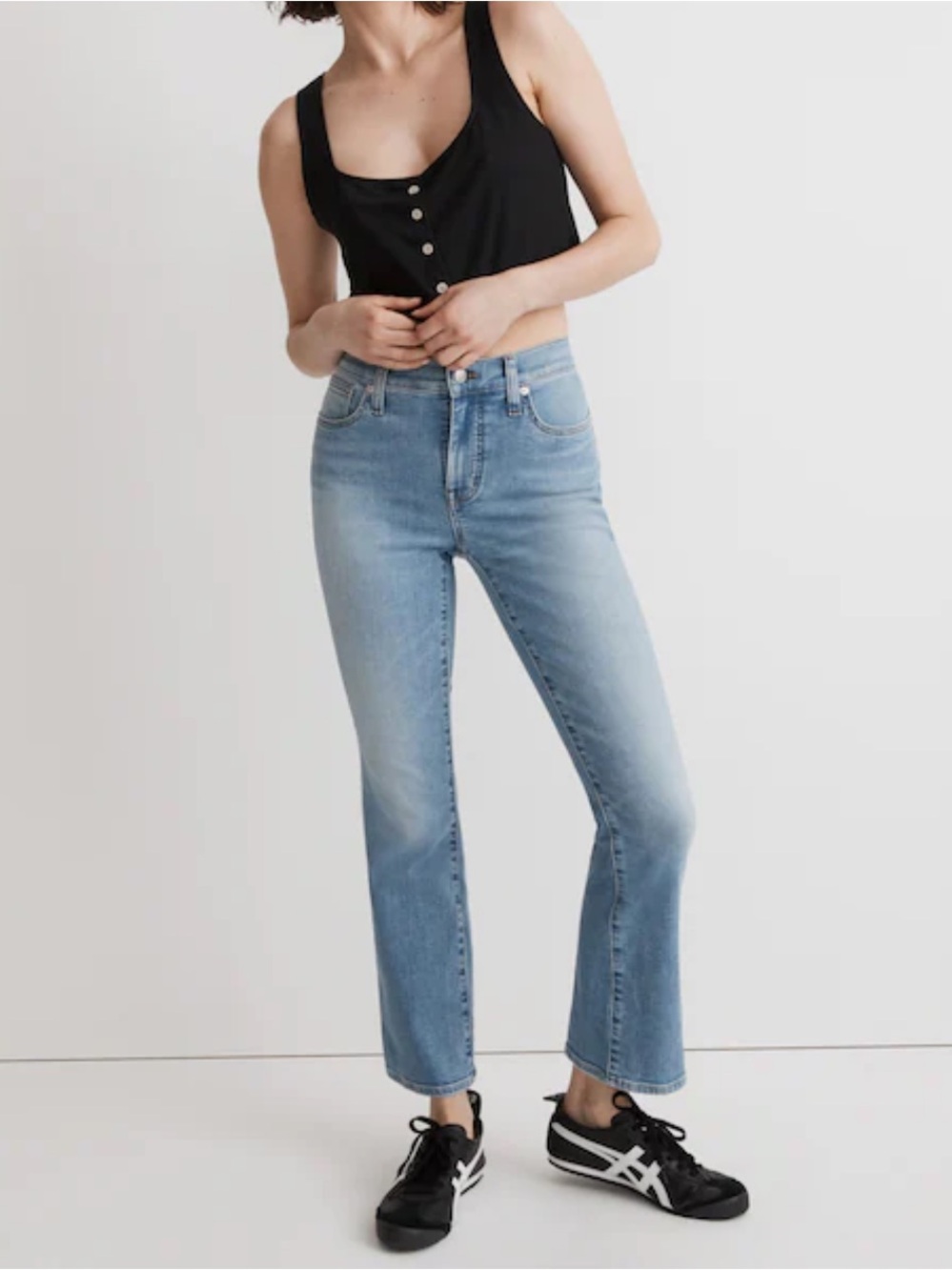 Madewell Light Wash Kick Out Crop Jeans